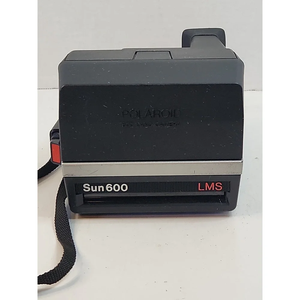 Polaroid Sun 600 LMS Instant Film Camera Black Silver Untested For Parts Repair